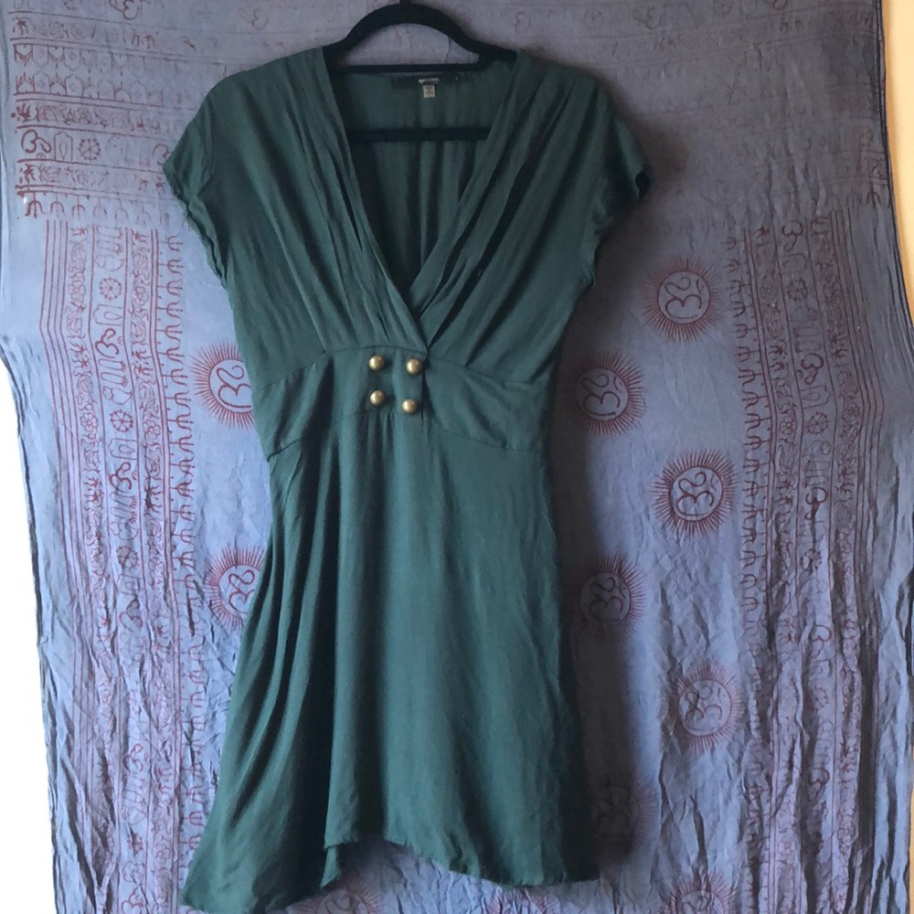 Dark Green Buttoned Dress